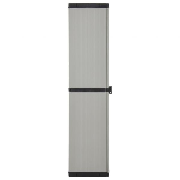 Garten-Lagerschrank mit 3 Böden Grau & Schwarz 34x40x168 cm