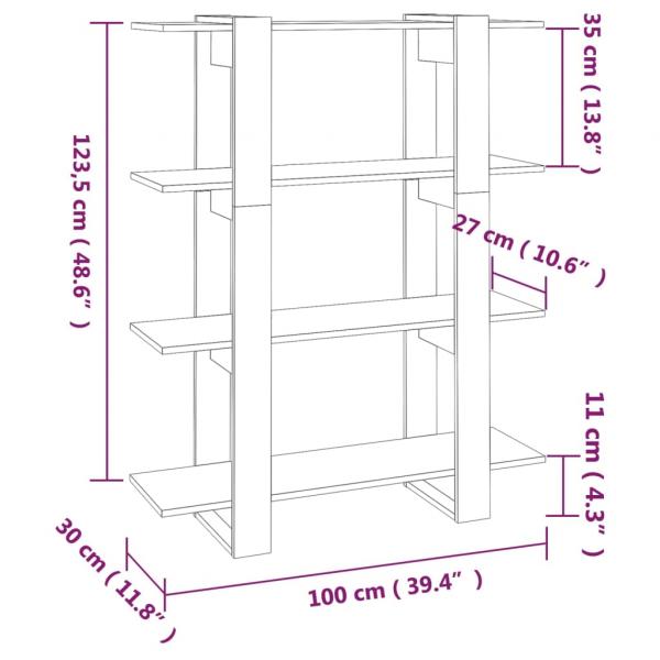 Bücherregal/Raumteiler Betongrau 100x30x123,5 cm