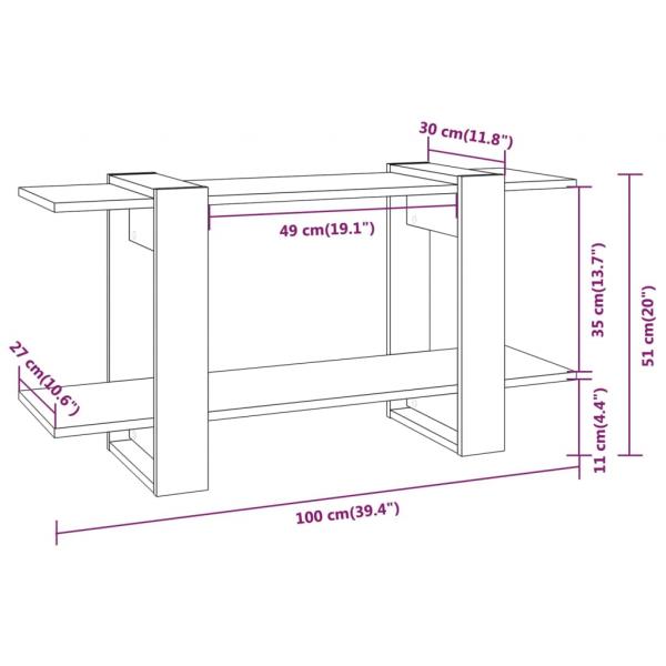 Bücherregal Schwarz 100x30x51 cm Holzwerkstoff