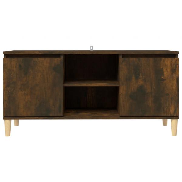 TV-Schrank mit Massivholz-Beinen Räuchereiche 103,5x35x50 cm