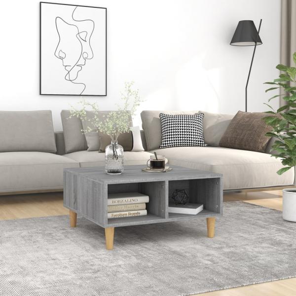 ARDEBO.de - Couchtisch Grau Sonoma 60x60x30 cm Holzwerkstoff