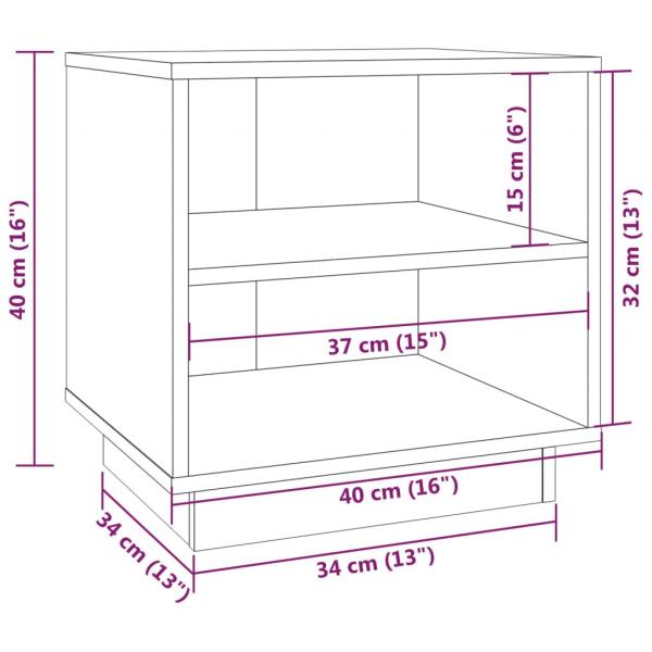 Nachttisch Schwarz 40x34x40 cm Massivholz Kiefer