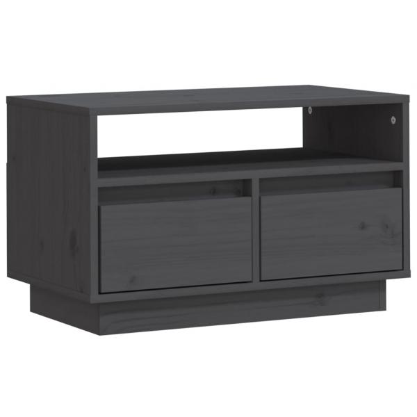 TV-Schrank Grau 60x35x37 cm Massivholz Kiefer