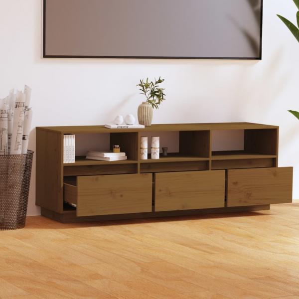 TV-Schrank Honigbraun 140x37x50 cm Massivholz Kiefer