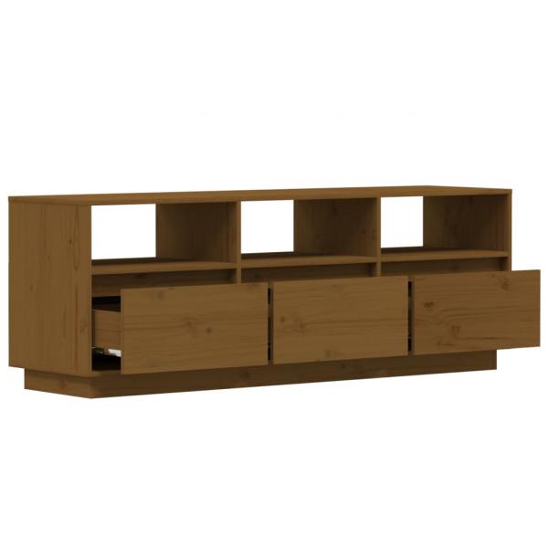 TV-Schrank Honigbraun 140x37x50 cm Massivholz Kiefer