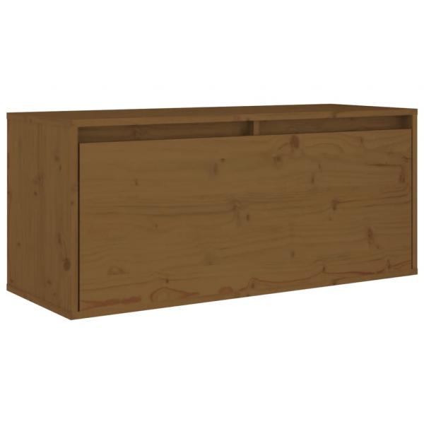 Wandschrank Honigbraun 80x30x35 cm Massivholz Kiefer