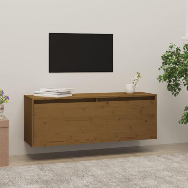 ARDEBO.de - Wandschrank Honigbraun 100x30x35 cm Massivholz Kiefer