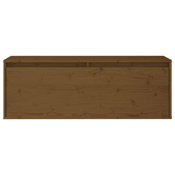 Wandschrank Honigbraun 100x30x35 cm Massivholz Kiefer