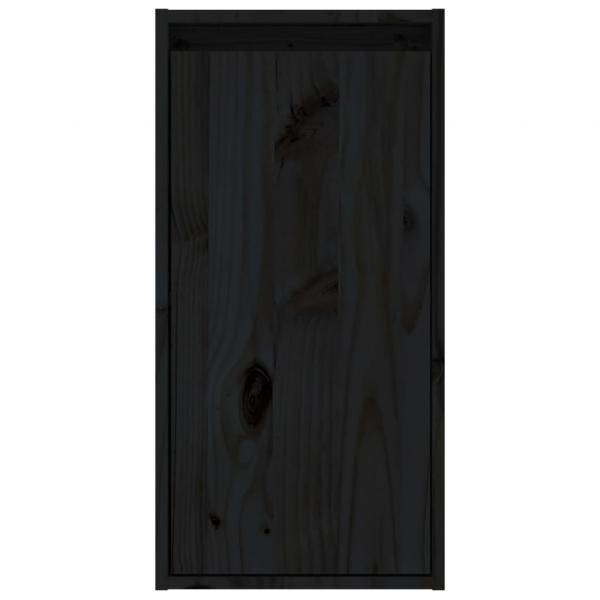 Wandschrank Schwarz 30x30x60 cm Massivholz Kiefer