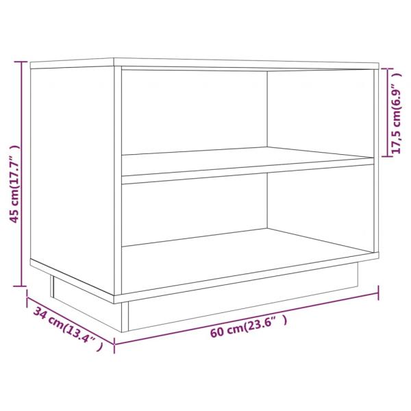 Schuhschrank Weiß 60x34x45 cm Massivholz Kiefer