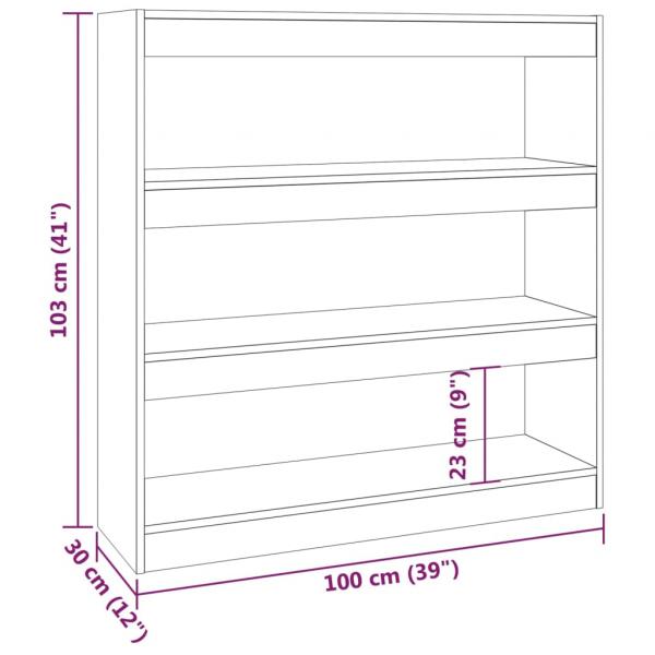 Bücherregal/Raumteiler Räuchereiche 100x30x103 cm