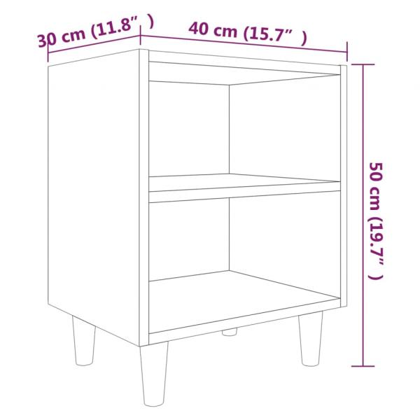 Nachttische mit Massivholz-Beinen 2 Stk. Braun Eichen-Optik