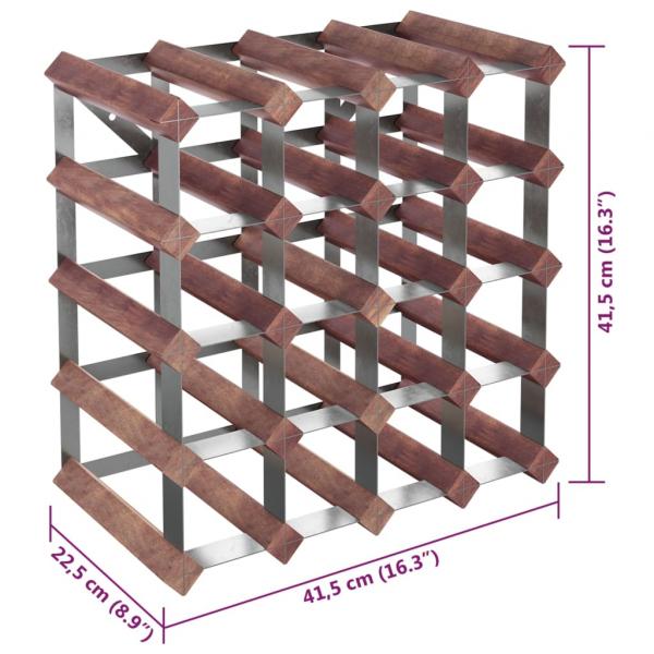 Weinregal für 20 Flaschen Braun Massivholz Kiefer