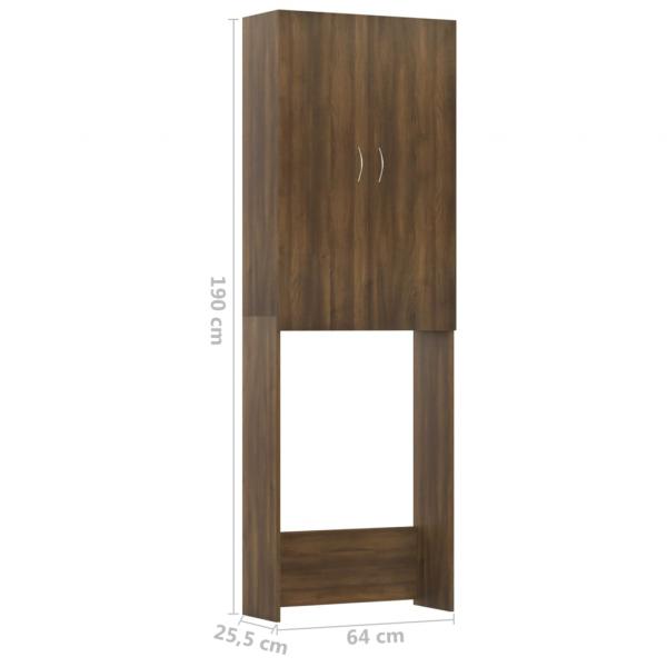 Waschmaschinenschrank Braun Eiche 64x25,5x190 cm