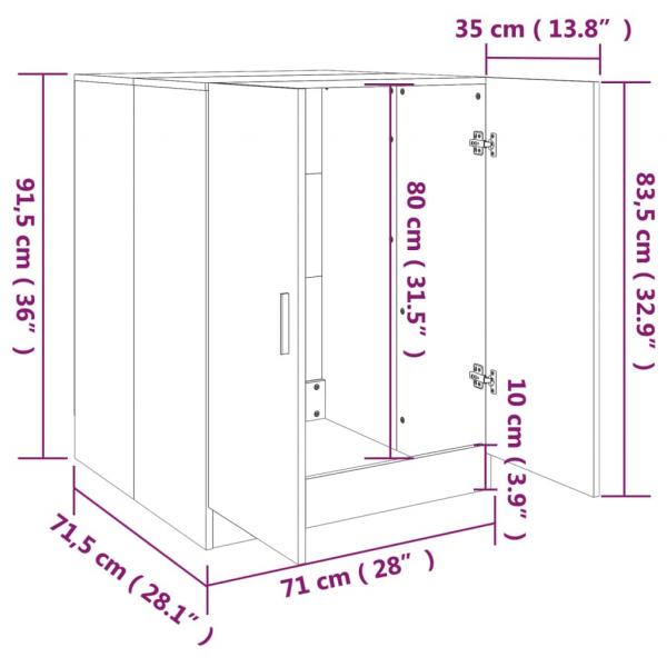 Waschmaschinenschrank Braun Eichen-Optik 71x71,5x91,5 cm