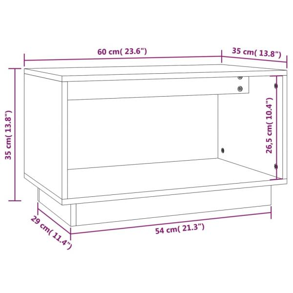 TV-Schrank Schwarz 60x35x35 cm Massivholz Kiefer