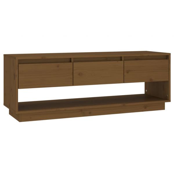 TV-Schrank Honigbraun 110,5x34x40 cm Massivholz Kiefer