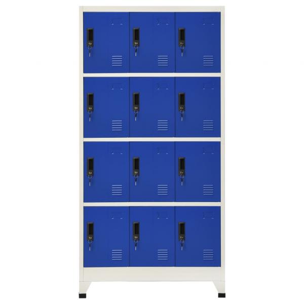 Schließfachschrank Grau und Blau 90x45x180 cm Stahl