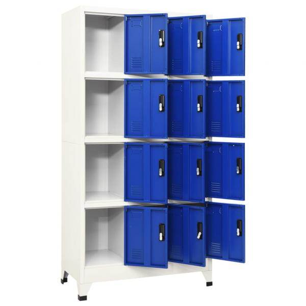 Schließfachschrank Grau und Blau 90x45x180 cm Stahl