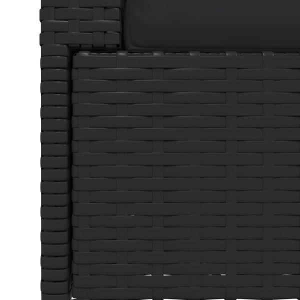 2-Sitzer-Sofa mit Kissen Schwarz Poly Rattan