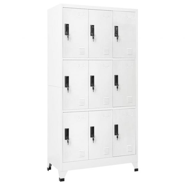 ARDEBO.de - Schließfachschrank Weiß 90x45x180 cm Stahl