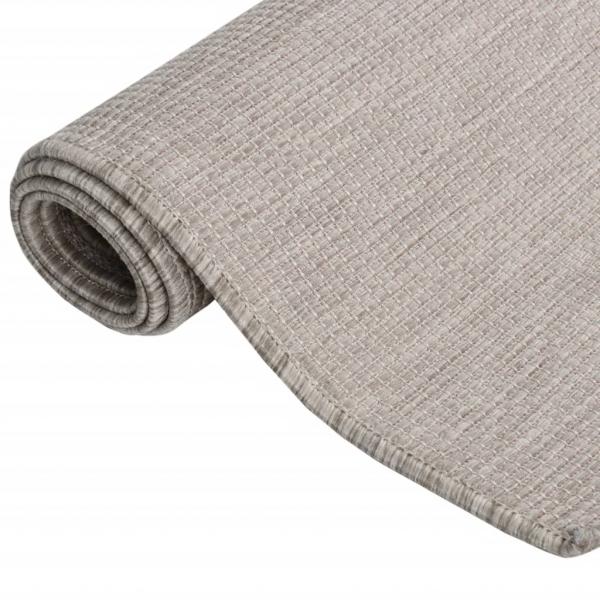 Outdoor-Teppich Flachgewebe 120x170 cm Taupe