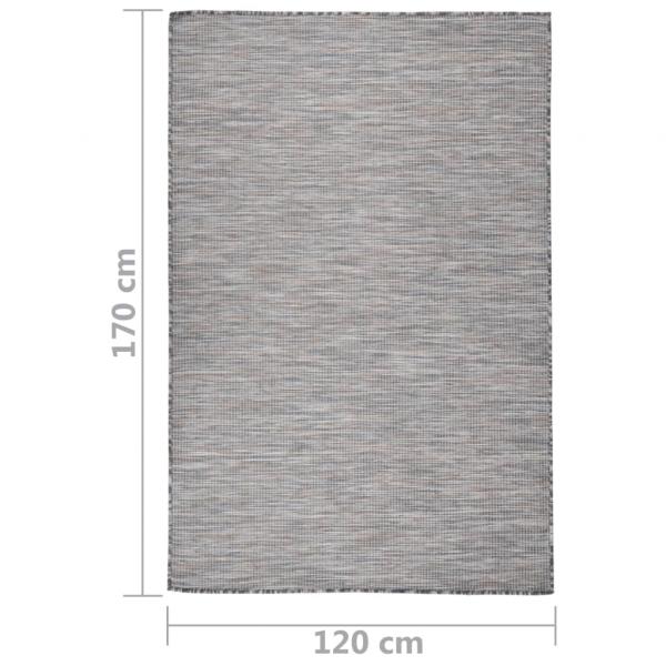 Outdoor-Teppich Flachgewebe 120x170 cm Braun und Blau