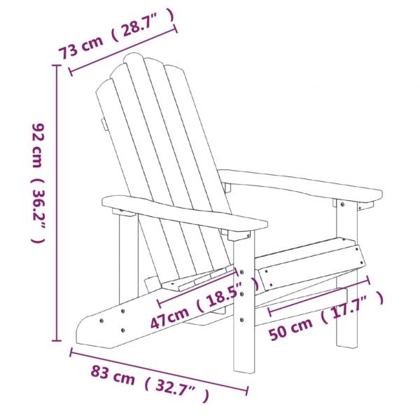 Adirondack-Gartenstuhl mit Tisch HDPE Anthrazit