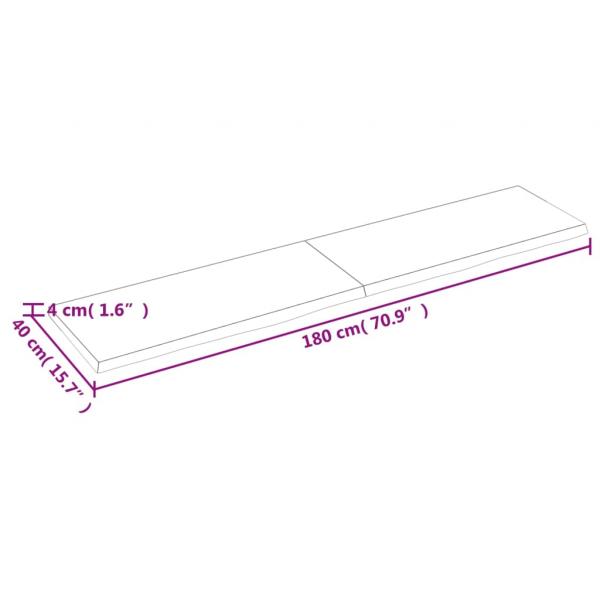 Wandregal Dunkelbraun 180x40x(2-4)cm Massivholz Eiche Behandelt