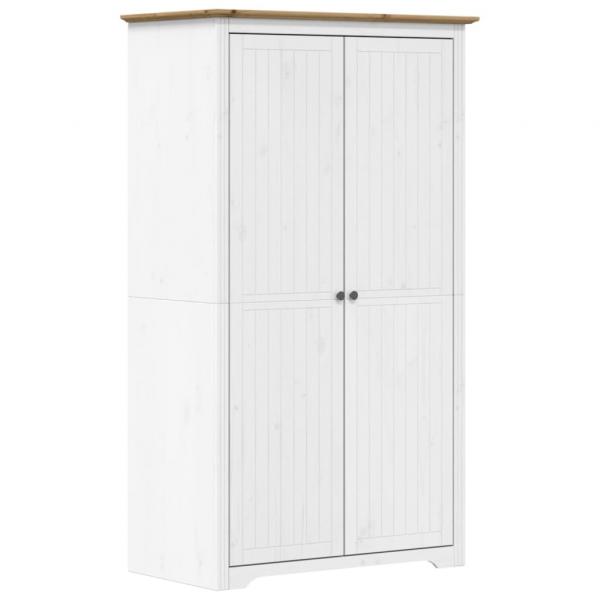 Kleiderschrank BODO Weiß und Braun 99x53,5x173 cm Kiefernholz