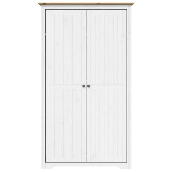 Kleiderschrank BODO Weiß und Braun 99x53,5x173 cm Kiefernholz