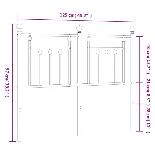 Kopfteil Metall Schwarz 120 cm