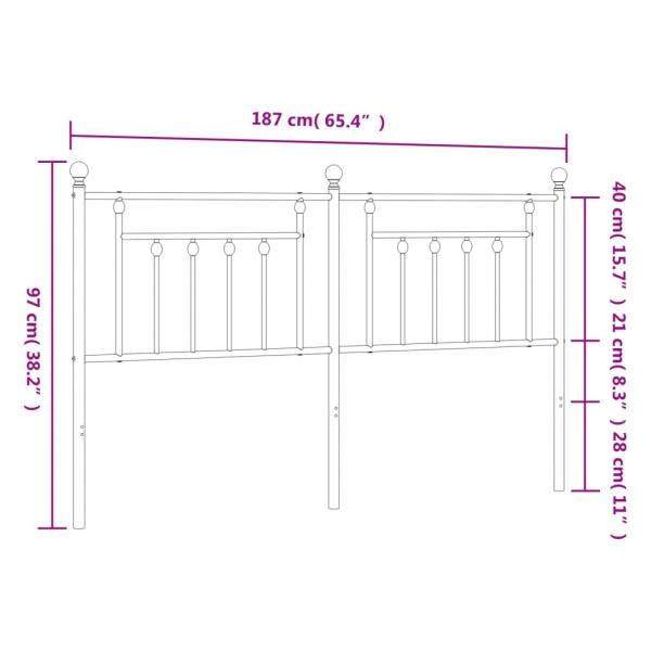 Kopfteil Metall Schwarz 180 cm