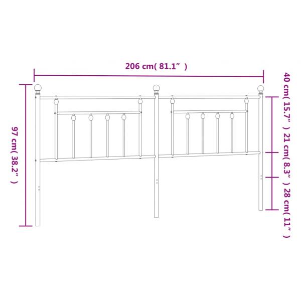 Kopfteil Metall Schwarz 200 cm