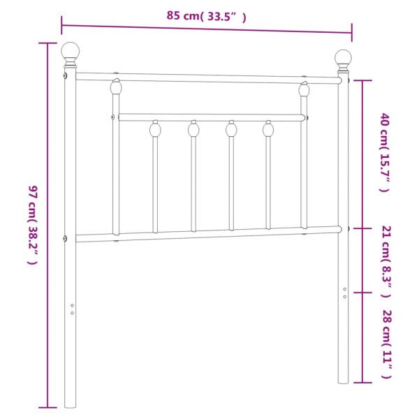 Kopfteil Metall Weiß 80 cm