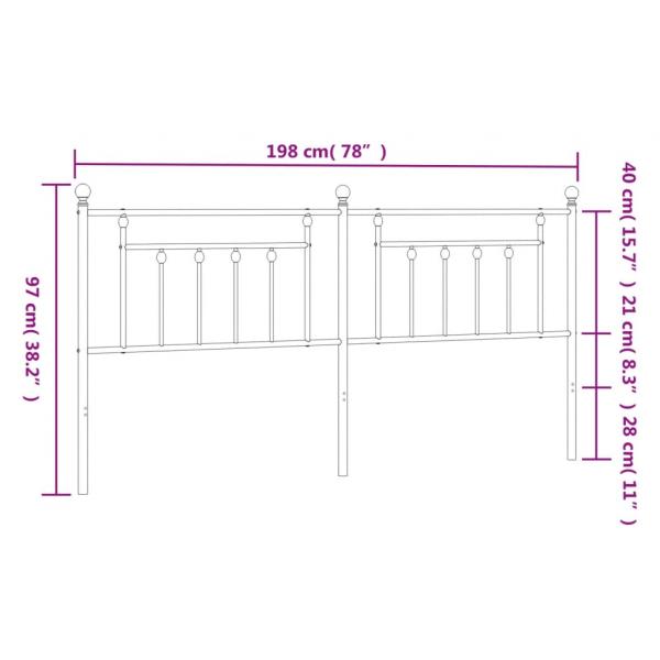 Kopfteil Metall Weiß 193 cm