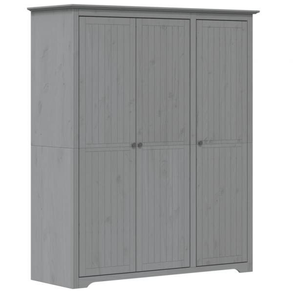 Kleiderschrank BODO Grau 151,5x52x176,5 cm Massivholz Kiefer