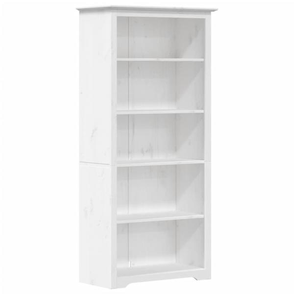 Bücherregal BODO Weiß 80x38x180 cm Massivholz Kiefer 5 Fächer