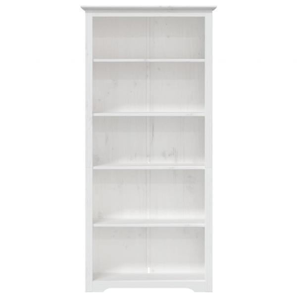 Bücherregal BODO Weiß 80x38x180 cm Massivholz Kiefer 5 Fächer