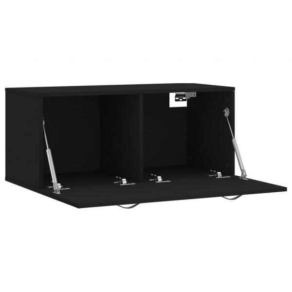 Wandschrank Schwarz 80x36,5x35 cm Holzwerkstoff