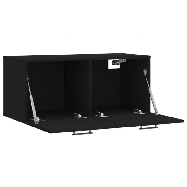 Wandschrank Schwarz 80x36,5x35 cm Holzwerkstoff