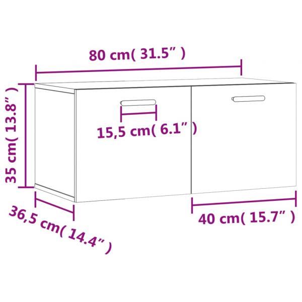 Wandschrank Grau Sonoma 80x36,5x35 cm Holzwerkstoff