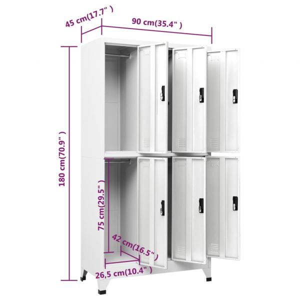 Schließfachschrank Weiß 90x45x180 cm Stahl