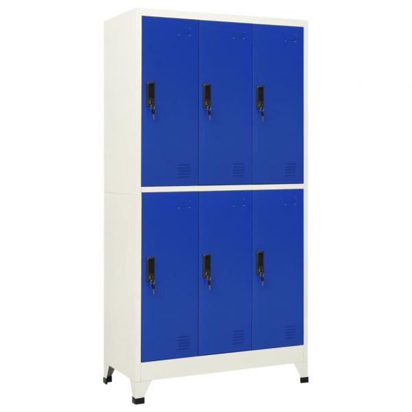 ARDEBO.de - Schließfachschrank Grau und Blau 90x45x180 cm Stahl