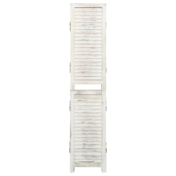 4-tlg. Raumteiler Antik-Weiß 140x165 cm Holz
