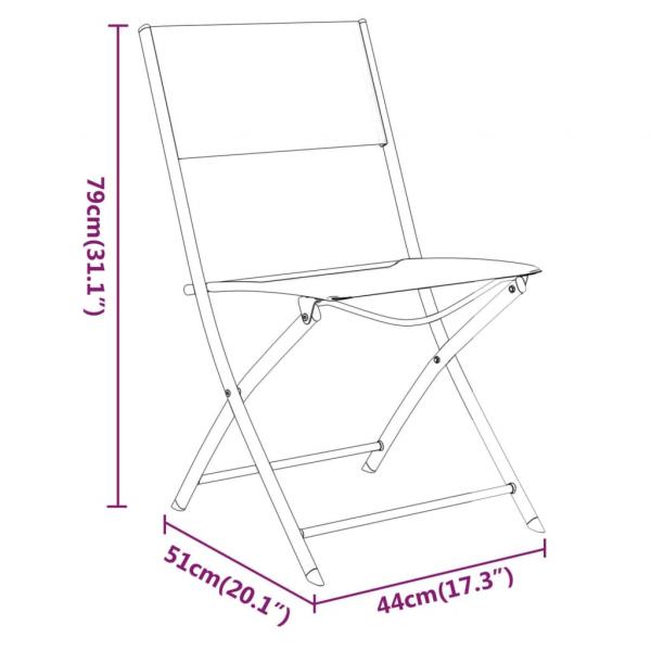 3-tlg. Bistro-Set Stahl Schwarz