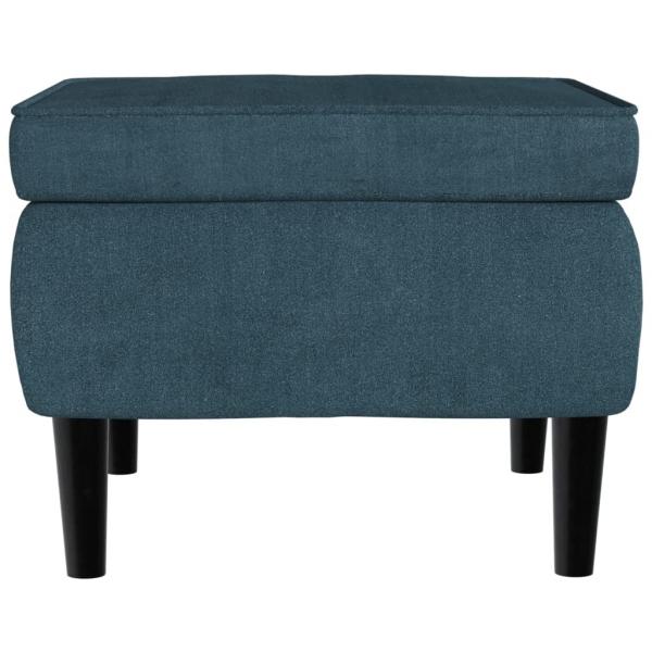 Hocker mit Holzbeinen Blau Samt