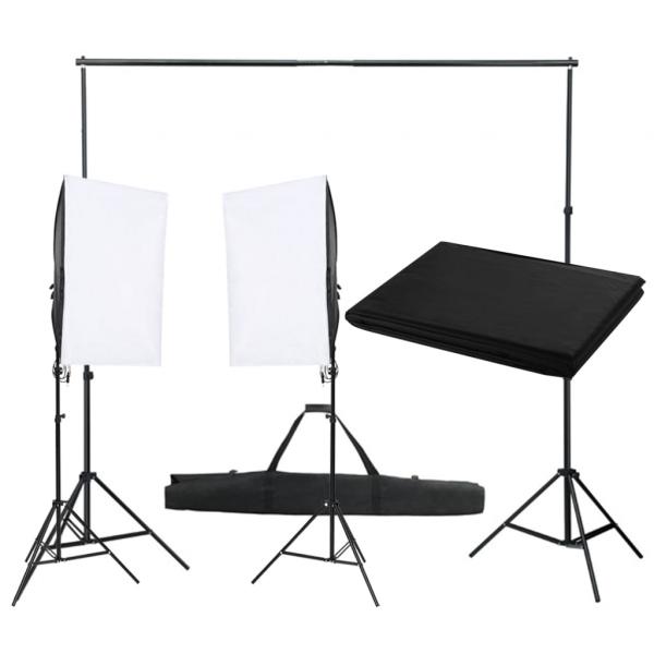 ARDEBO.de - Fotostudio-Set mit Beleuchtung und Hintergrund