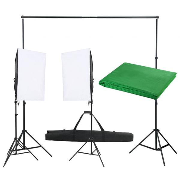 ARDEBO.de - Fotostudio-Set mit Beleuchtung und Hintergrund