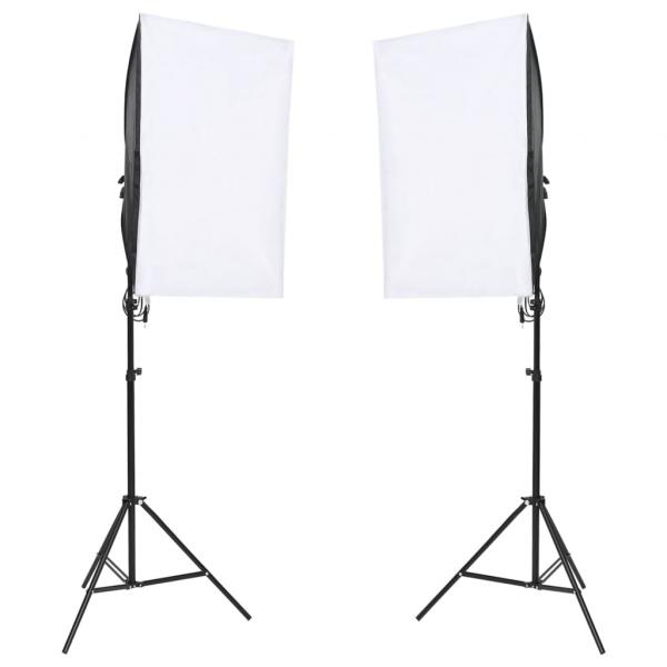 Fotostudio-Set mit Beleuchtung und Hintergrund